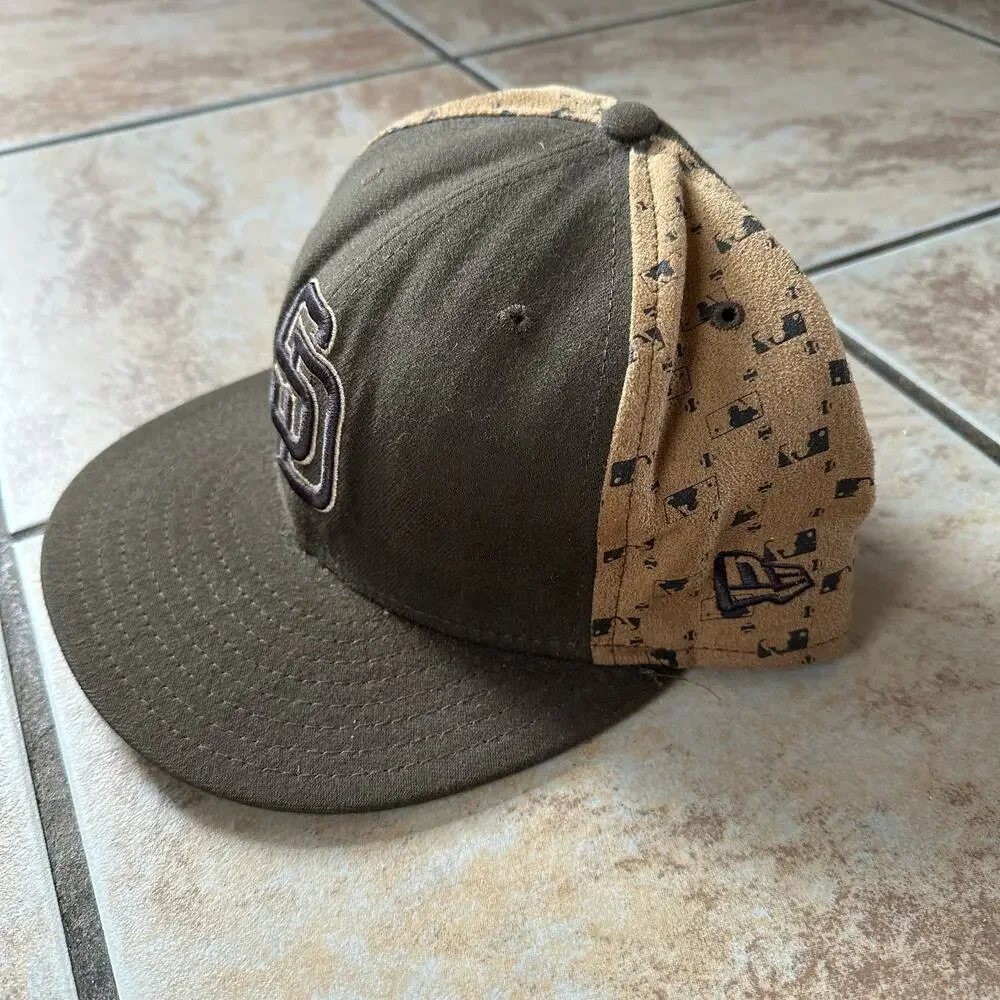 San Diego Padres New Era MLB Brown Baseball Hat Cap Size 7‎ 5/8